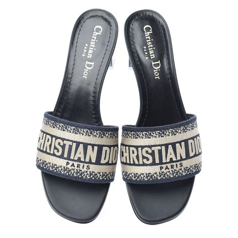 christian dior canvas printed slides|Christian Dior sandals.